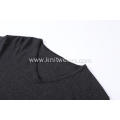 Men's Knitted Stretchable Wool/Acrylic/Nylon V-Neck Pullover